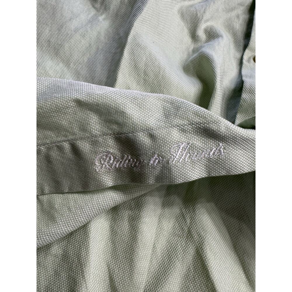 Oxford Hounds Luxury Mint Green Pink Collar Button Up Shirt Men’s Size Medium - Picture 5 of 7